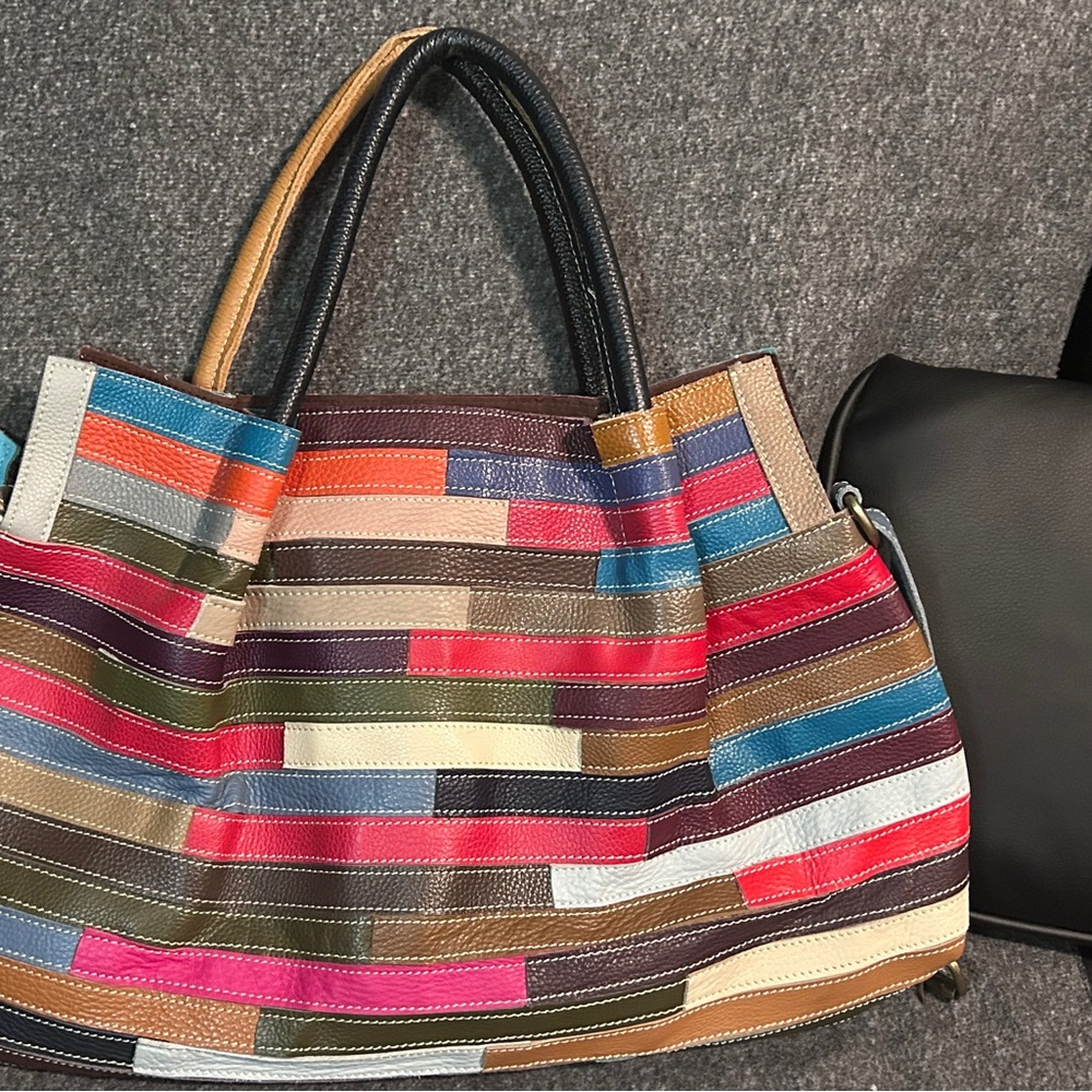 Multicolor Patchwork Tote Bag - image 1